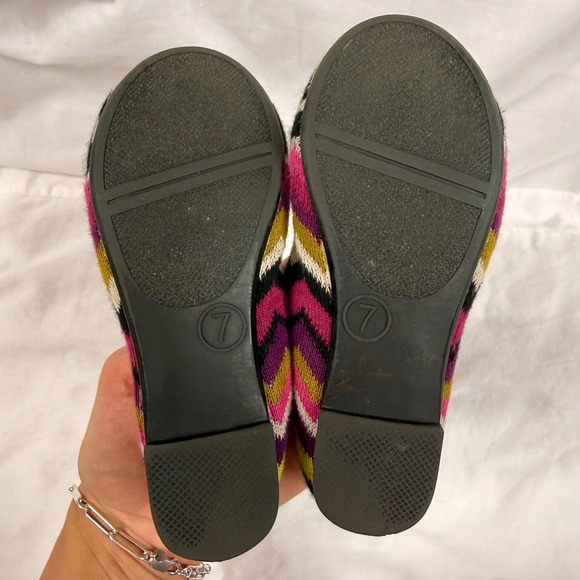 Missoni Toddler Girl Pink Zigzag Knit Ballet Flats Elastic Strap Size 7 Toddler - Picture 4 of 4